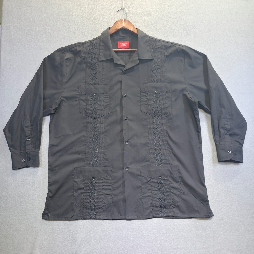 Maximos U.S.A. Yucatan by R&B Men's Black Long Sleeve Button Up Shirt Size 2XL‎